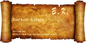 Bartos Kinga névjegykártya